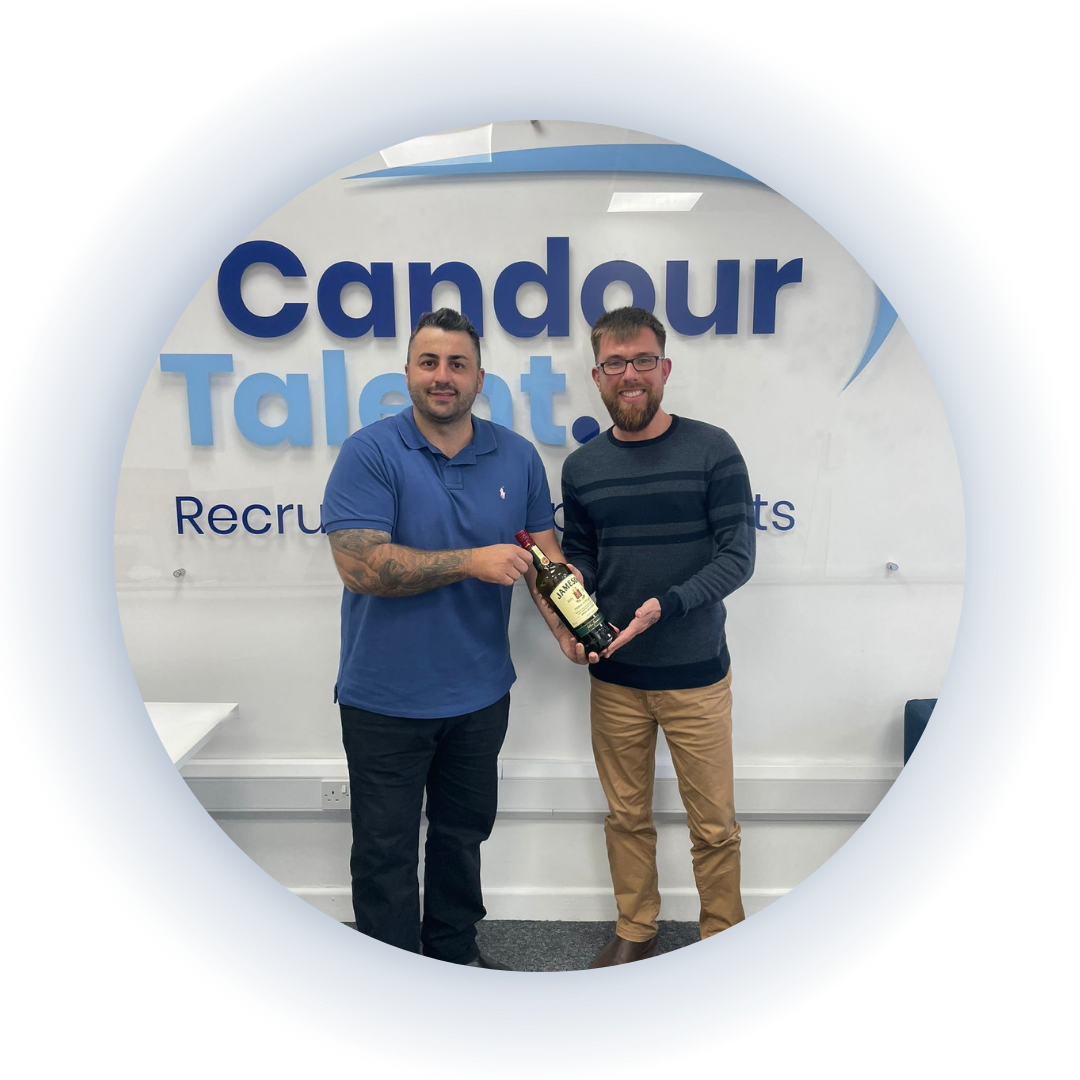 Candour Talent Recruitment Agency - About Us Page. Photo of Managing Director Matthew Burkitt with Senior Sales Consultant Scott Smith. At Candour Talent, we prioritize forging lasting relationships with both clients and candidates, built on trust, transparency, and integrity. Our dedicated team goes above and beyond to understand the unique needs and aspirations of each individual, ensuring that every placement is not just a match on paper, but a long-term success for both parties. We leverage our deep industry knowledge and vast network to provide tailored solutions that drive growth and innovation for businesses while propelling careers forward for candidates. With a relentless pursuit of excellence, we continually adapt and refine our approach to stay at the forefront of the ever-evolving recruitment landscape, delivering unparalleled value to all those we serve.